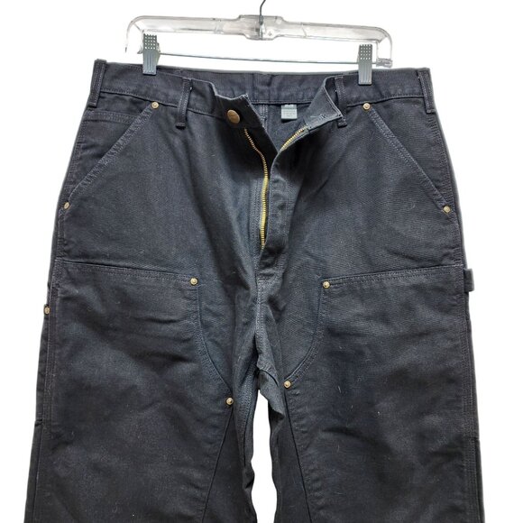 Carhartt Loose Fit Washed Duck Double-Front Utility Work Pants 36x36 Black Mens - Picture 5 of 12